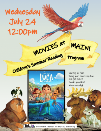 A parrot flies over the The Luca movie while animals look on