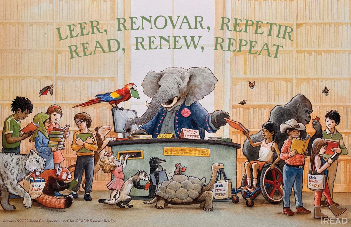 Read Renew Repeat Summer Reading poster for all ages